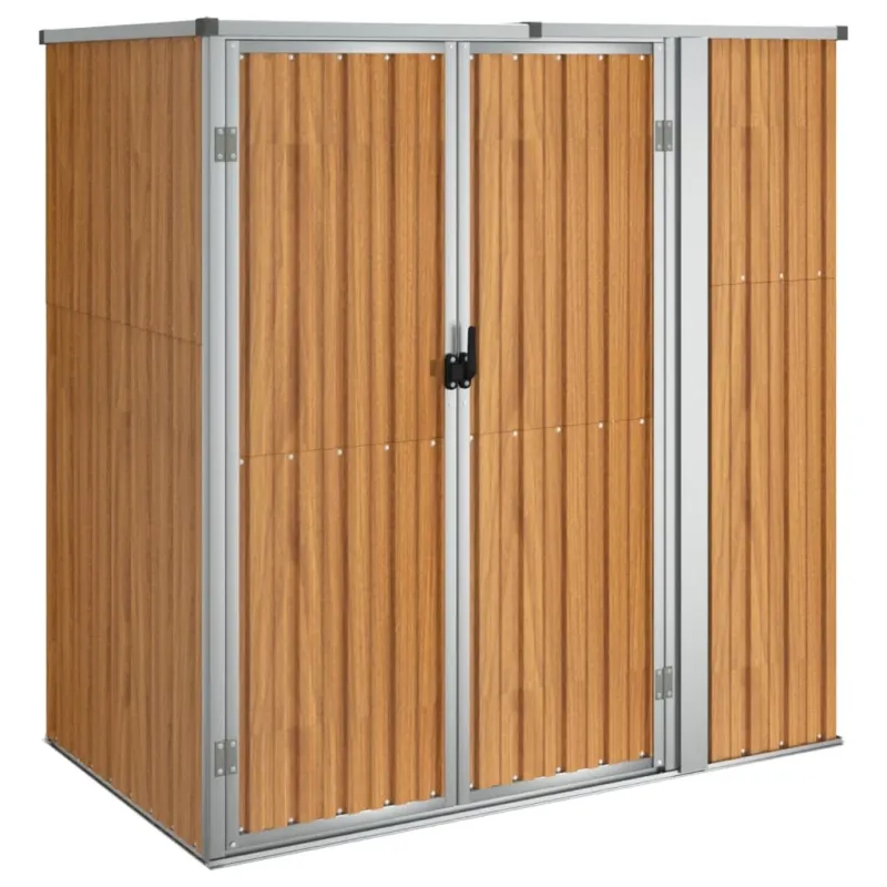 Capanno per Attrezzi Marrone in Acciaio Zincato 161x89x161 cm Prezzo Conveniente