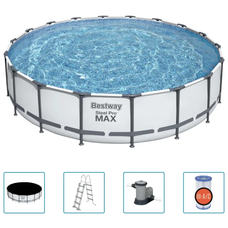 Piscina Fuori Terra Steel Pro MAX Rigida 549x122 cm con Accessori Bestway Soddisfatti O Rimborsati