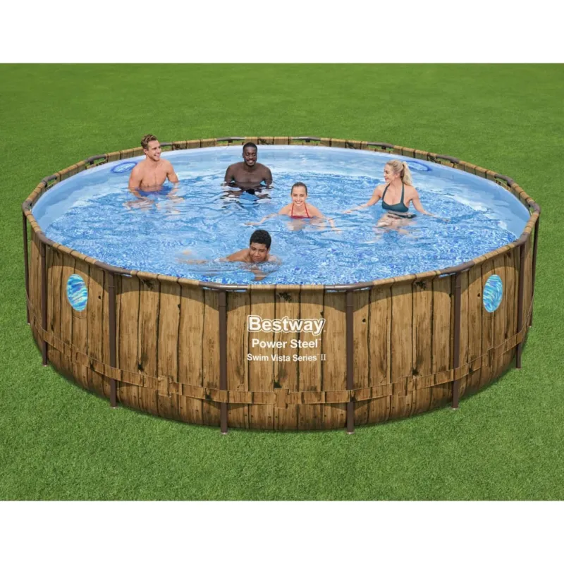 Piscina Fuori Terra Power Steel 488x122 cm con Pompa Scala Copertura Bestway Professionale