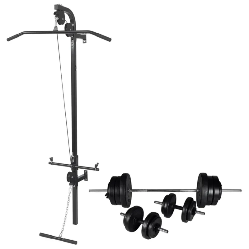 Più Venduto Macchina da Parete con Bilanciere e Set Manubri 60,5 kg Multistazione Palestra