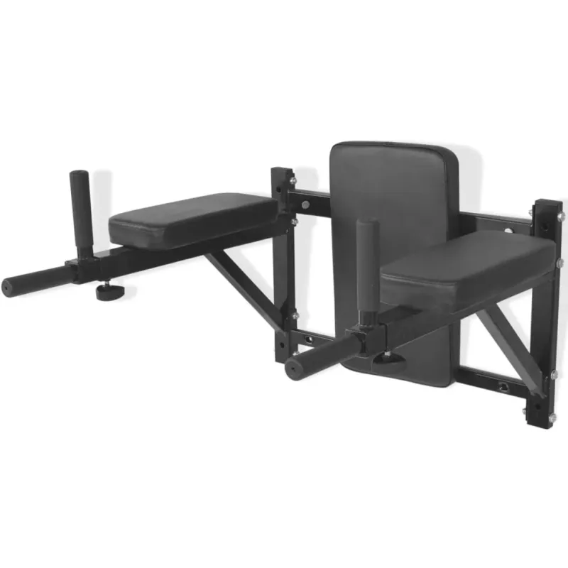 Acquista Ora Stazione di Allenamento per Dip a Parete Nero Struttura Acciaio 100Kg max