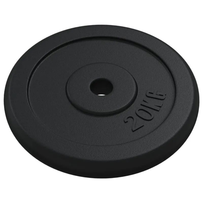 Disco per Pesi 20 kg in Ghisa Nero Materiare Durevole Promozione Esclusiva
