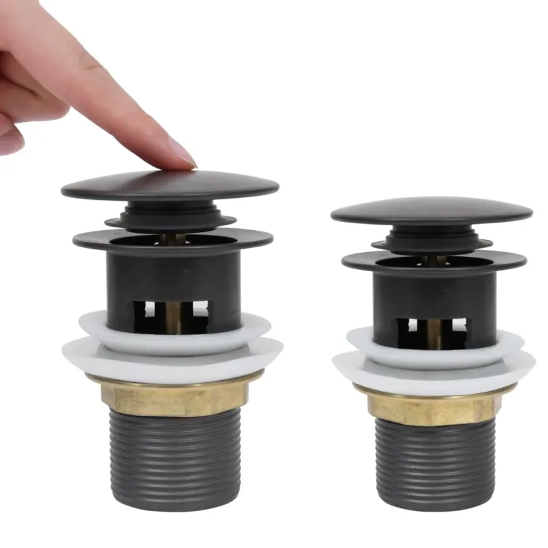 Scarico a Pressione Funzione Troppopieno Grigio 6,4x6,4x9,1cm in Zinco e Ottone Promozione
