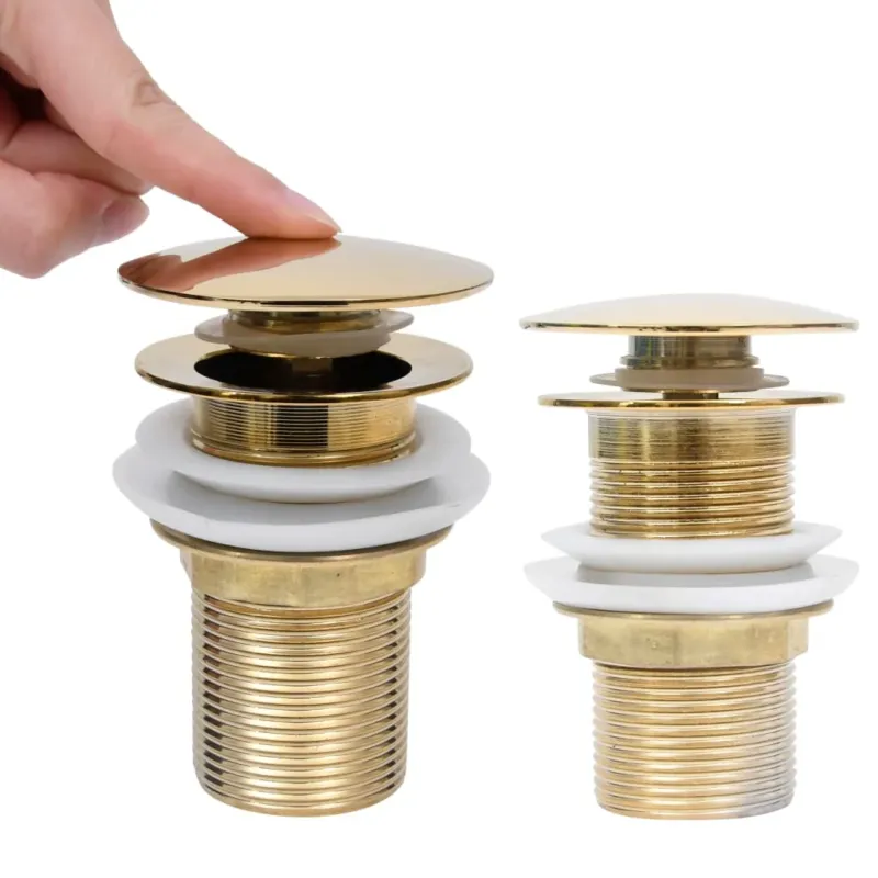 Scarico a Pressione senza Troppopieno Oro 6,4x6,4x9,1 cm in Zinco e Ottone Offerta Del Giorno