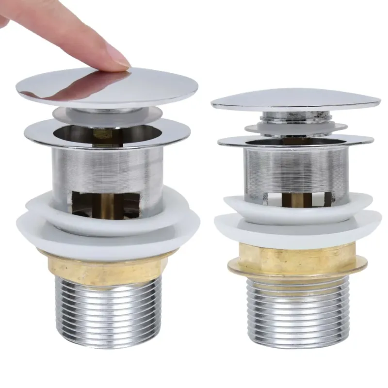 Prezzo Basso Scarico a Pressione Senza Troppopieno Argento 6,4x6,4x9,1 cm in Zinco e Ottone