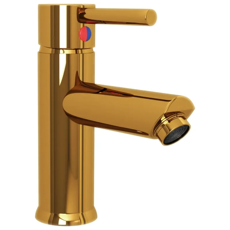 Soddisfatti O Rimborsati Rubinetto per Lavabo da Bagno Colore Oro 130x176 mm Zinco e Ottone