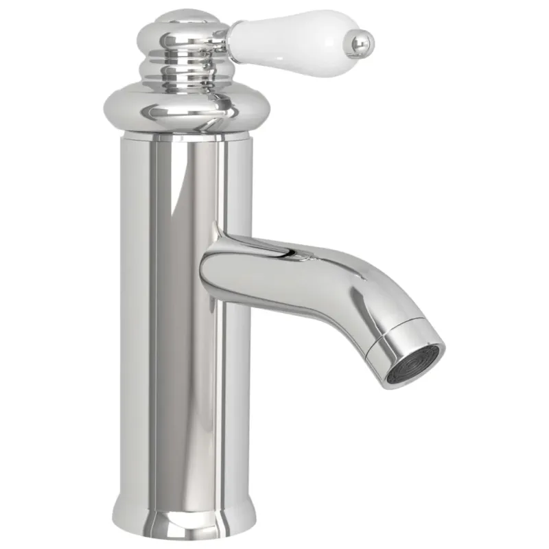 Rubinetto per Lavabo del Bagno Finitura Cromo 130x180 mm Pomello Bianco Occasione