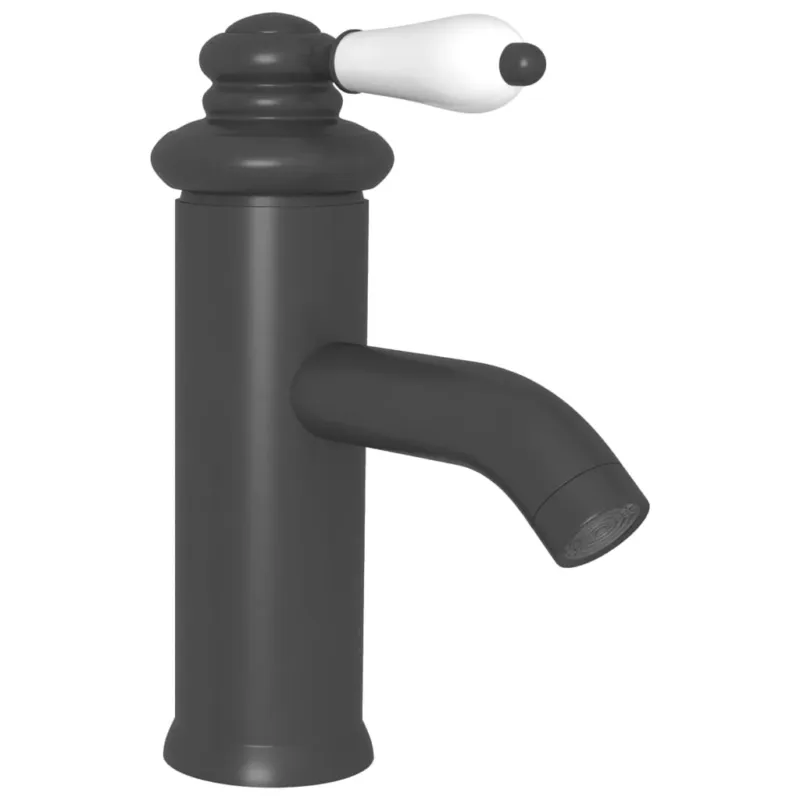 Rubinetto per Lavabo del Bagno Colore Grigio 130x180 mm Pomello Bianco Bestseller