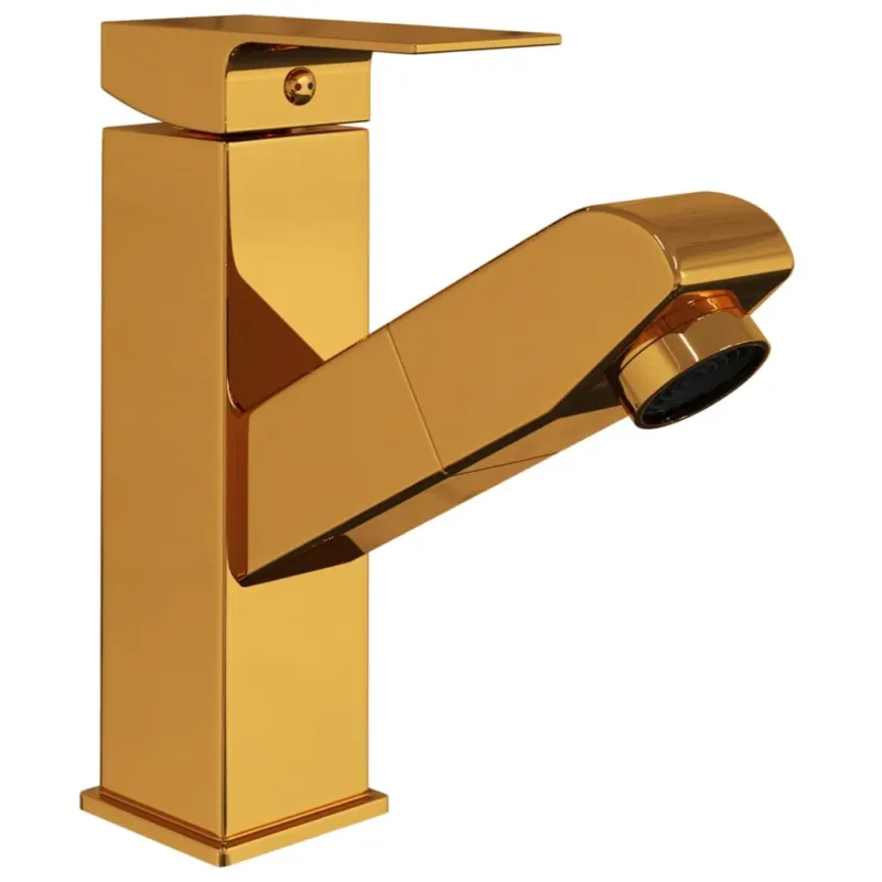 Rubinetto per Lavabo da Bagno Premium Funzione Estraibile Oro 157x172 mm A Buon Prezzo