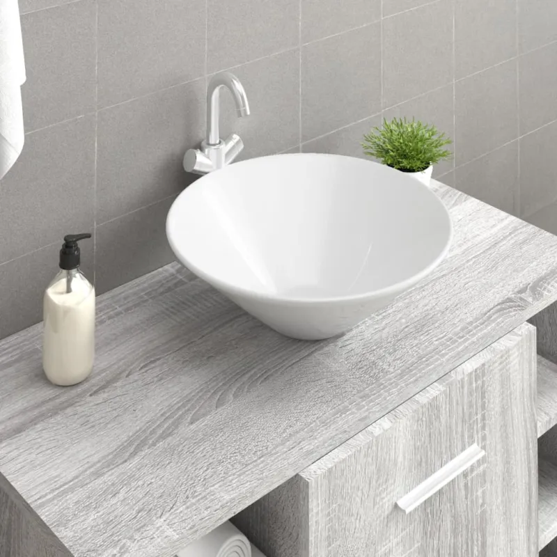Lavandini da Bagno Set 2 pz Bianchi 42x42x14 cm in Ceramica Ultimissimo Modello