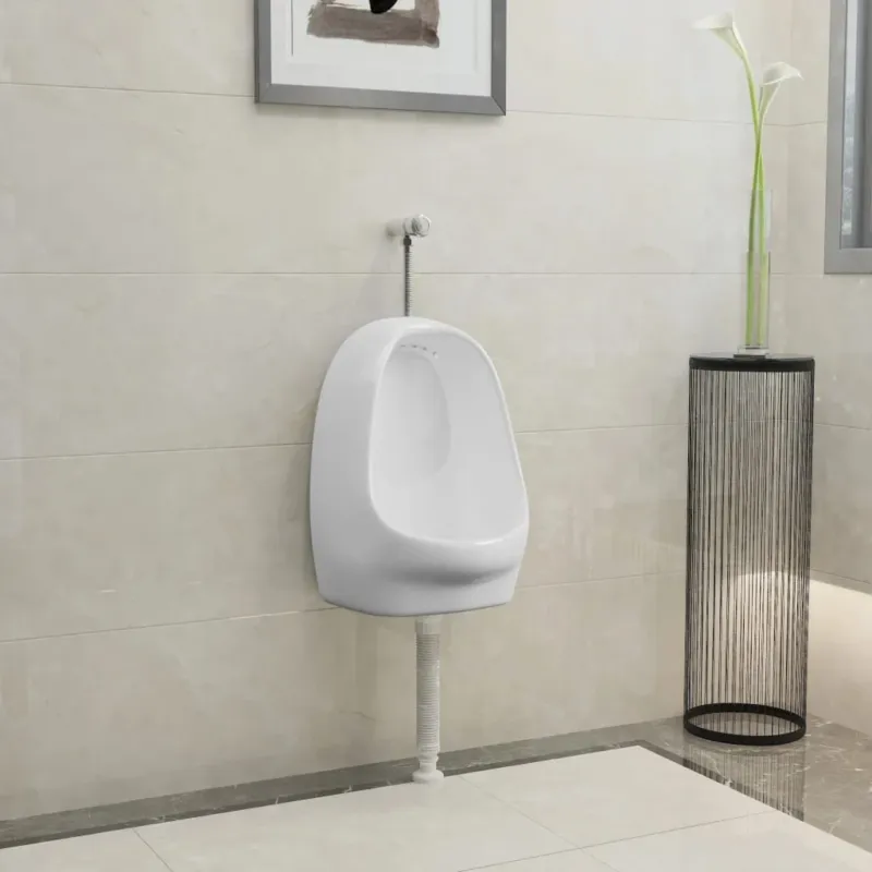 Orinatoio WC Sospeso con Sciacquone Alto in Ceramica Colore Bianco 39x86,5x100cm Prezzo Conveniente