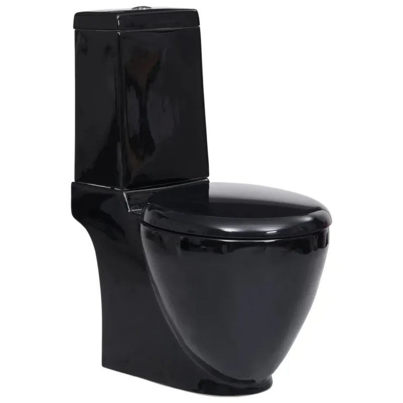 A Buon Prezzo Vaso WC in Ceramica Sanitario da Bagno Rotondo Base con Scarico Colore Nero