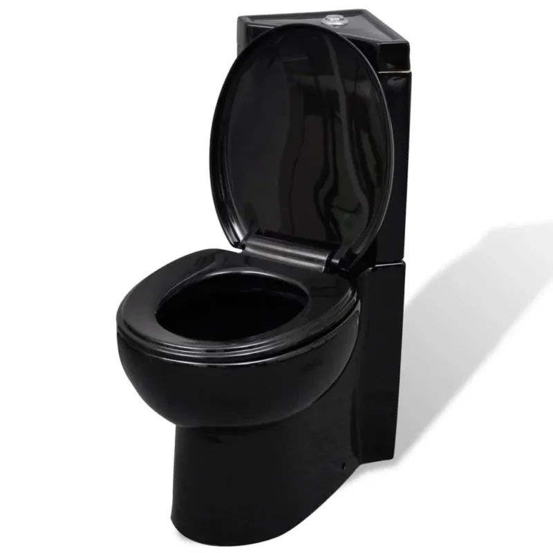 Di Tendenza Vaso WC in Ceramica Sanitario da Bagno ad Angolo Colore Nero Chiusura Soft