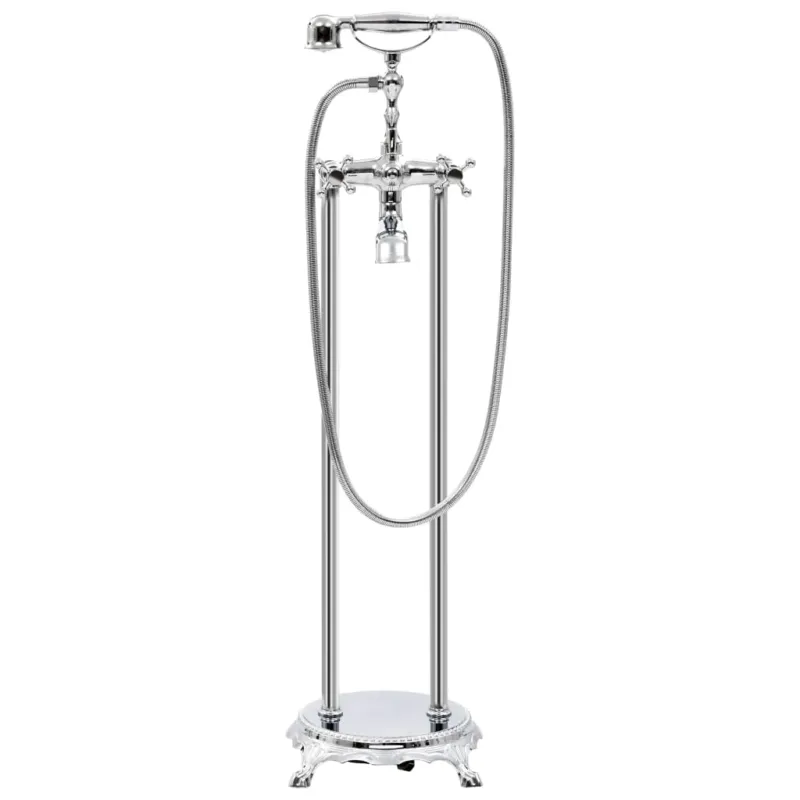 Rubinetteria a Colonna Argento per Vasca Acciaio Inox e Ottone 99,5 cm Prezzo Ridotto