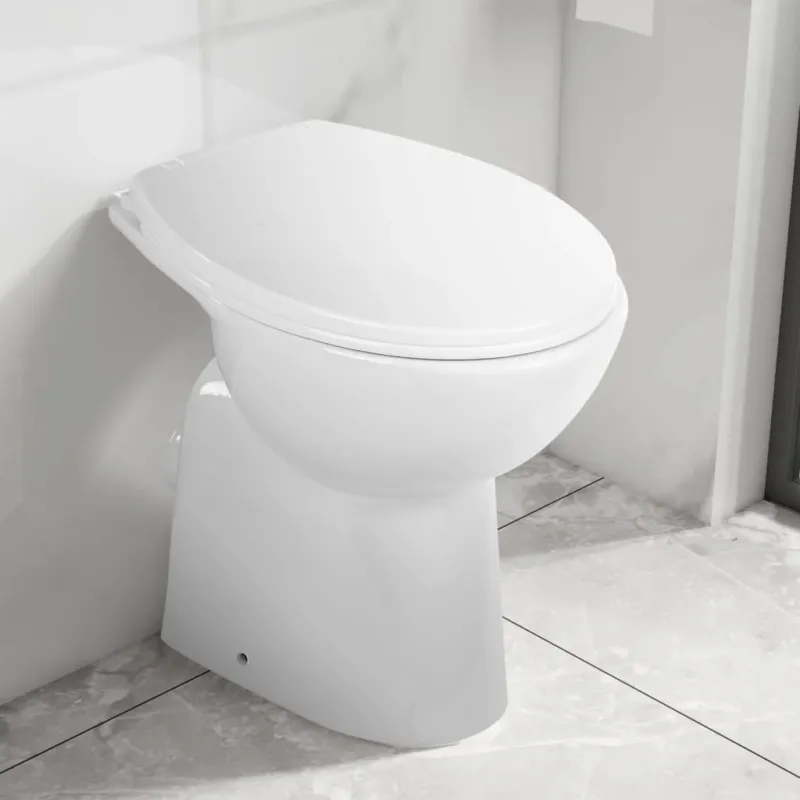 WC Sospeso con Design Senza Bordi 7 cm Più Alto Ceramica Bianca Chiusura Morbida Must-Have