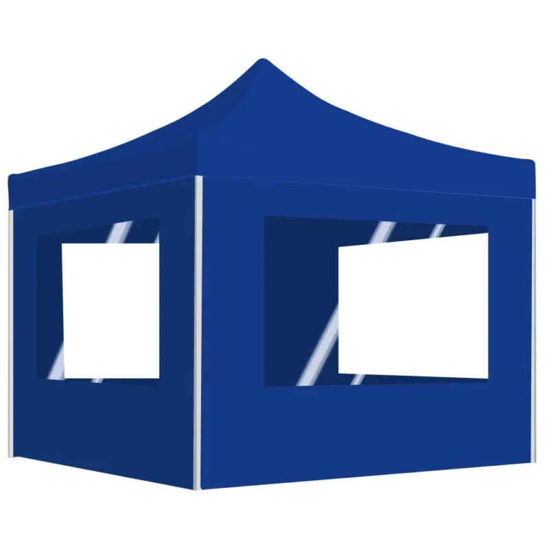 Gazebo Blu Professionale Pieghevole Alluminio con Pareti 2x2m Solo Oggi
