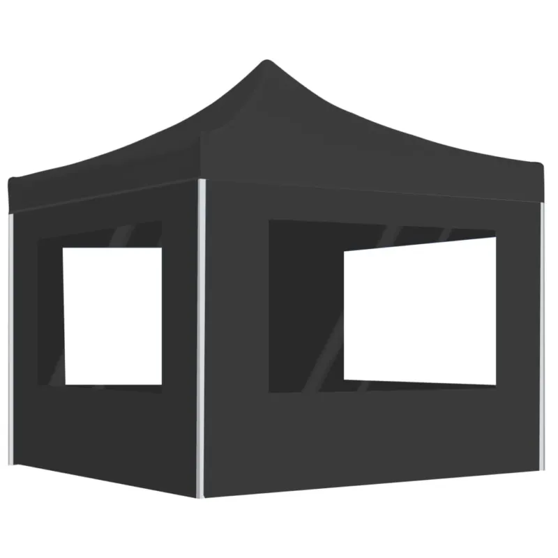 Occasione Imperdibile Gazebo Pieghevole Antracite in Tessuto Oxford con Pareti Alluminio 2x2 m