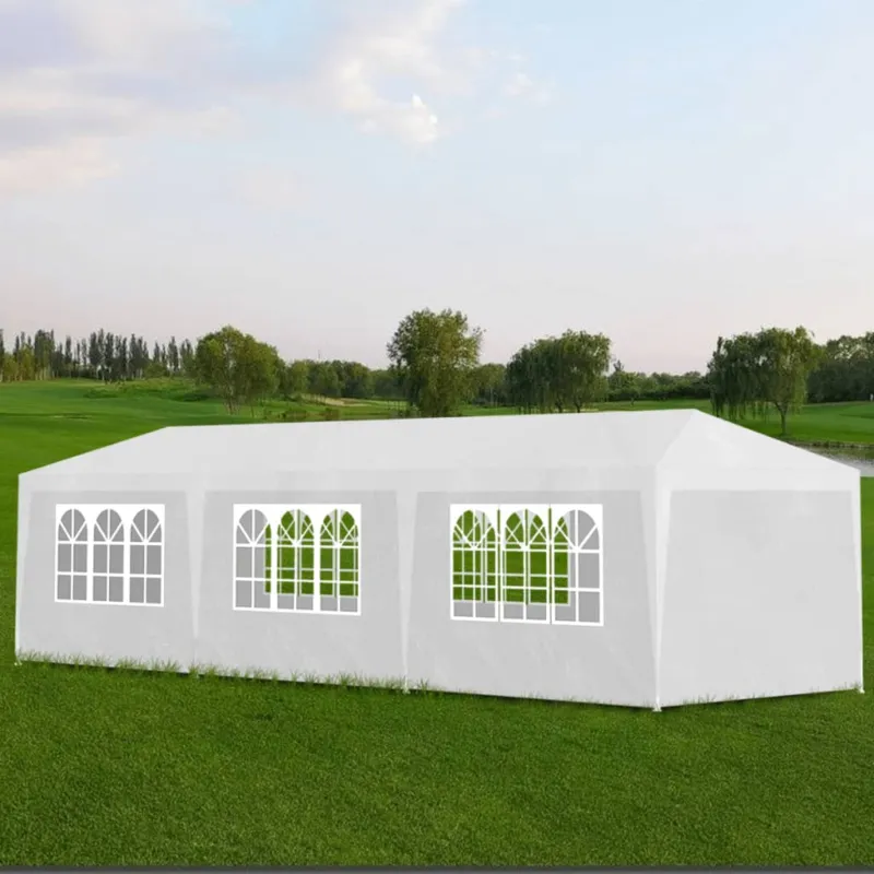 Tenda per Feste Bianca Resistente All‘acqua e ai Raggi UV 3x9 m Subito Disponibile