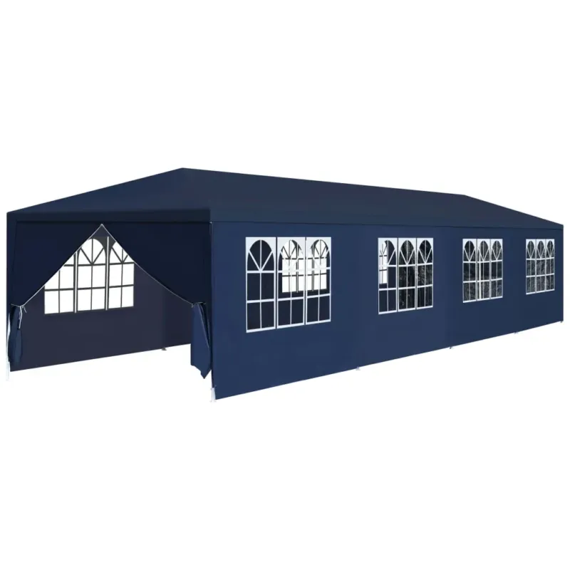 Ultimissimo Modello Gazebo da Giardino Blu Resistente All‘acqua ed ai Raggi UV 3x12 m