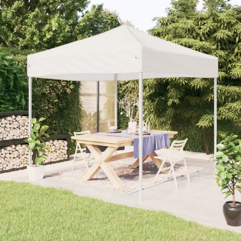 Tenda per Feste Design Pieghevole Bianca Tessuto Oxford Telaio in Acciaio 2x2 m Miglior Prezzo