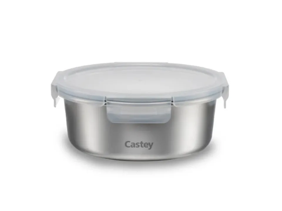 Contenitore rotondo per microonde in acciaio inox - 1500 ml Promozione