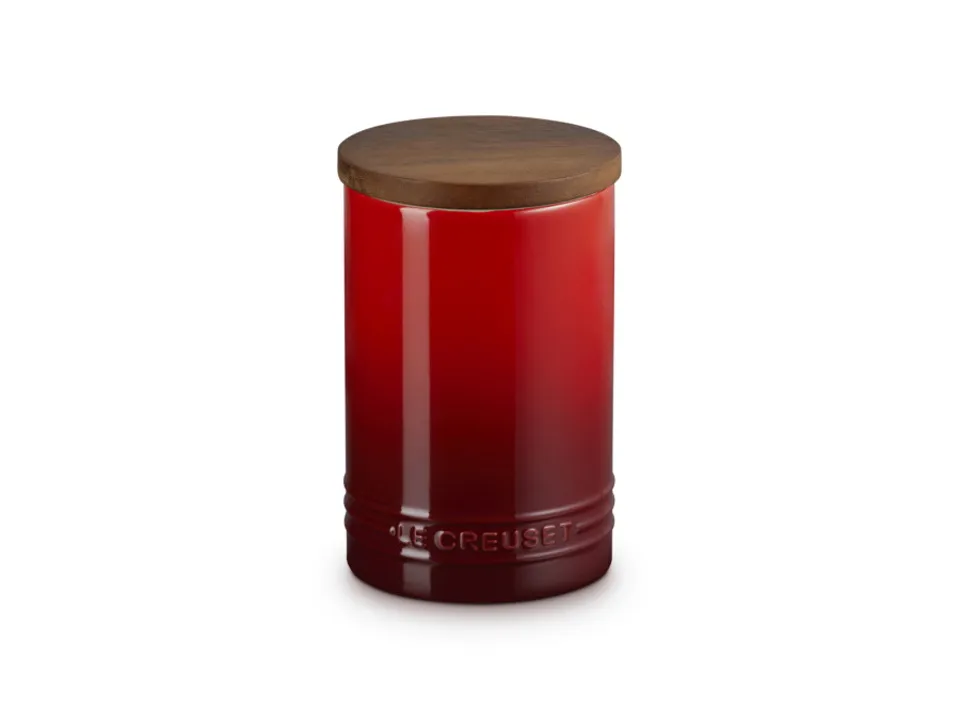 Evolution, barattolo in gres vetrificato con coperchio in legno 0,77 lt - ciliegia Must-Have