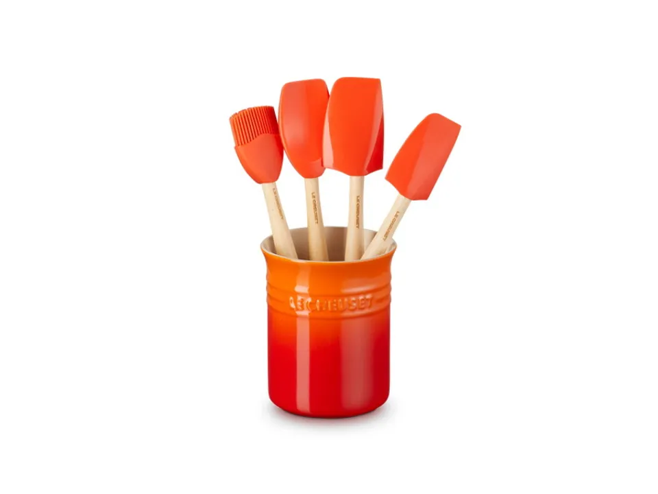 Occasione Craft, set contenitore spatole + 4 spatole - arancio