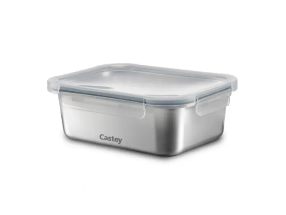 Contenitore rettangolare per microonde in acciaio inox - 1780 ml Pagamento Sicuro