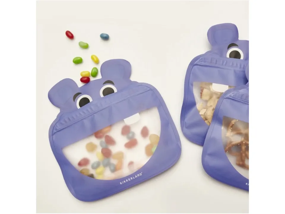 Super Prezzo Set 3 sacchetti con cerniera ippopotamo