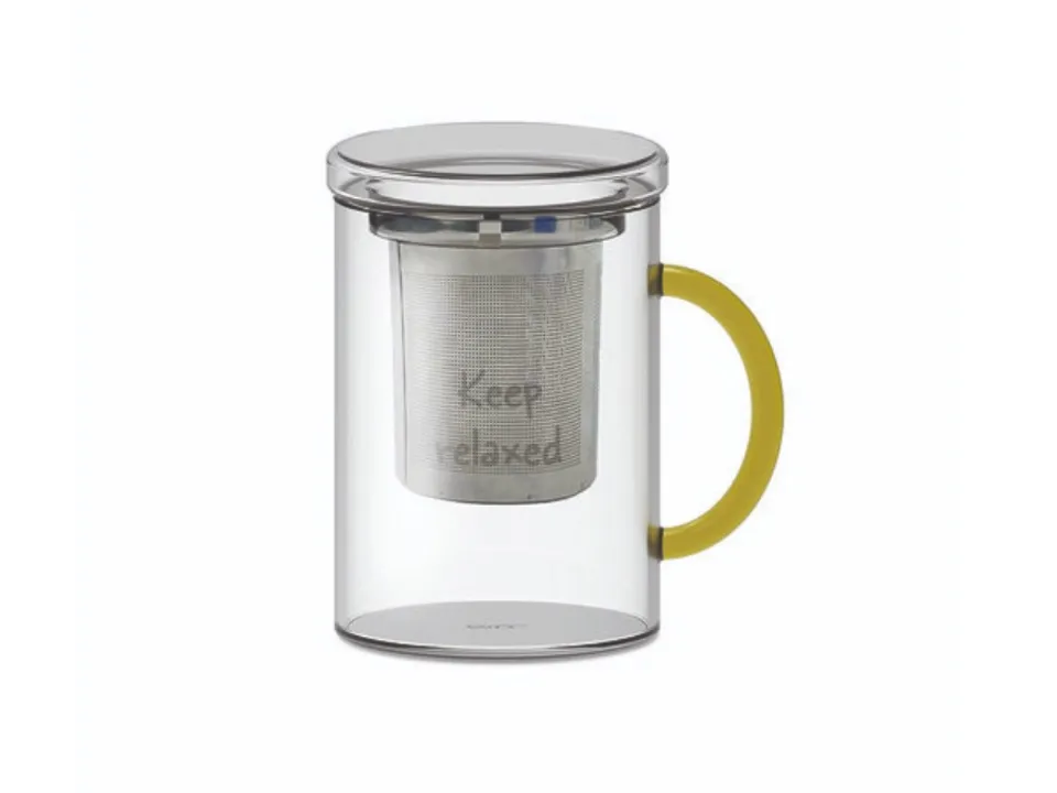Prezzo Scontato Tisaniera in vetro borosilicato, 420 ml gialla