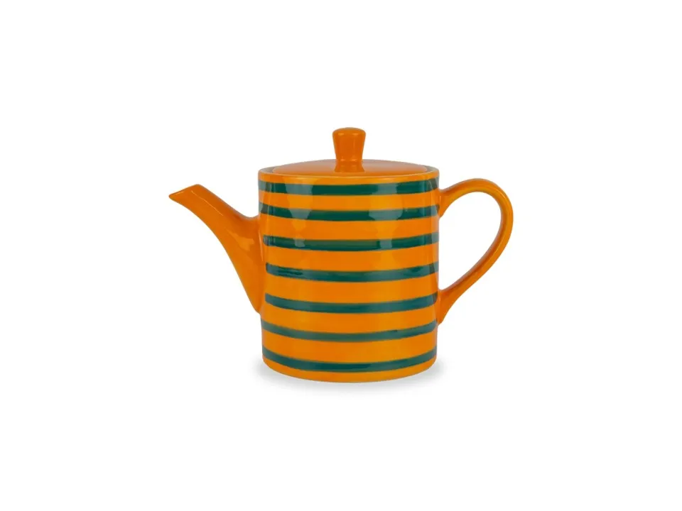 Teiera in stoneware, 850 ml, arancio/verde Spedizione Espresso