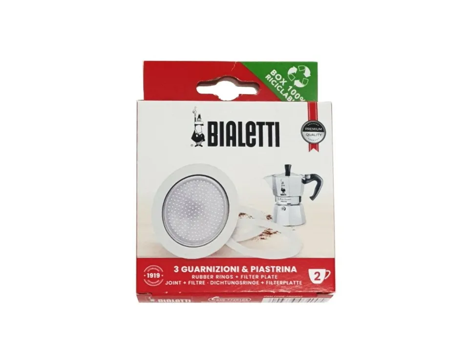 Professionale Ricambio guarnizione + piastra per caffettiera moka 2 tazze