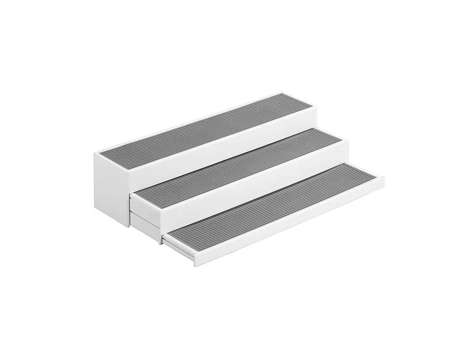 Spedizione Espresso Scaffale a scala, 3 gradini allungabili, bianco