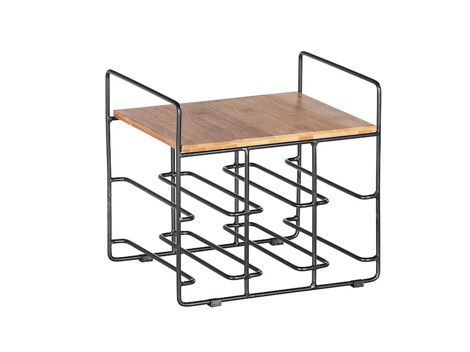 Prezzo Conveniente Scaffale portabottiglie, 6 bottiglie, bambù/nero