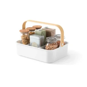 Prezzo Basso Bellwood, cestino impilabile bianco-naturale 35x26 cm
