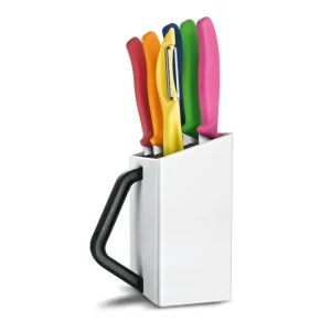 Offerta Lampo Swiss classic, ceppo coltelli 6 pezzi colori misti