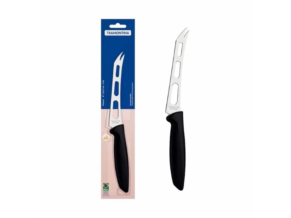 Plenus, coltello da formaggio con lama in acciaio inox e manico in polipropilene nero Nuovo Arrivo