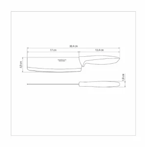 Plenus, coltello per affettare e tritare con lama in acciaio inox e manico in polipropilene nero Ordina Subito