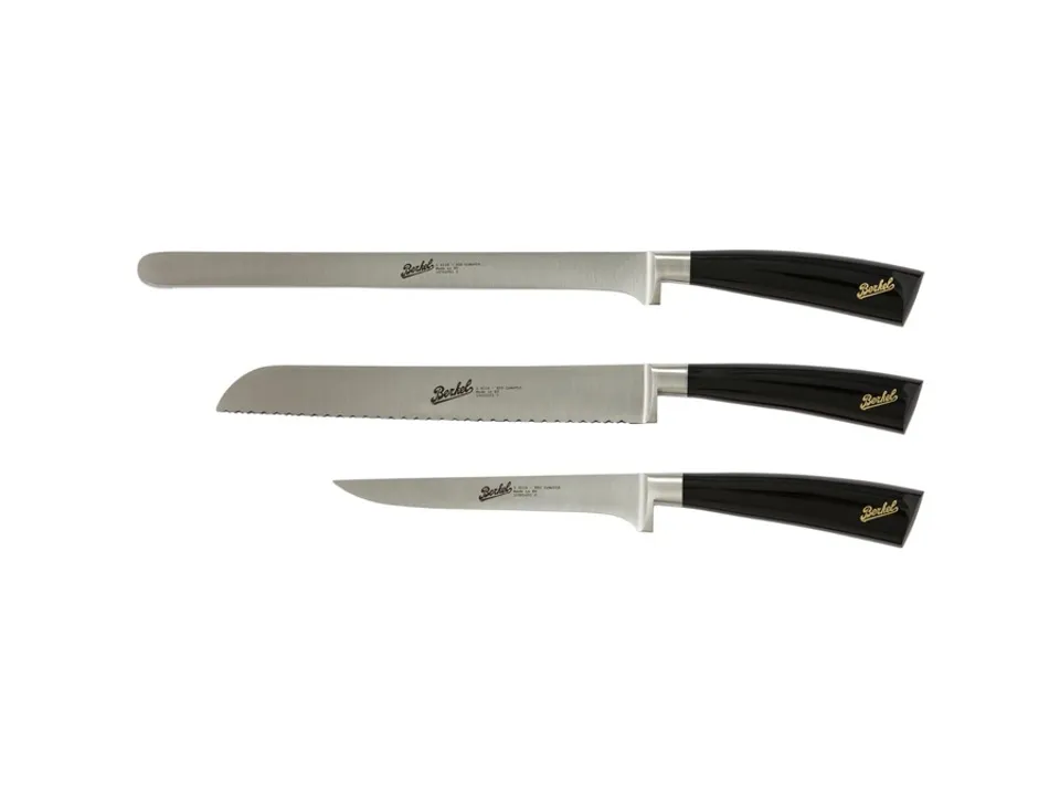 Elegance, set 3 coltelli prosciutto - nero Saldi