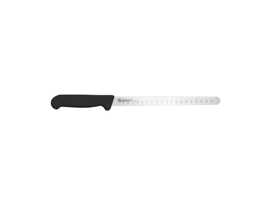 Supra - coltello salmone, lama alveolata nero, 28 cm Offerta Limitata