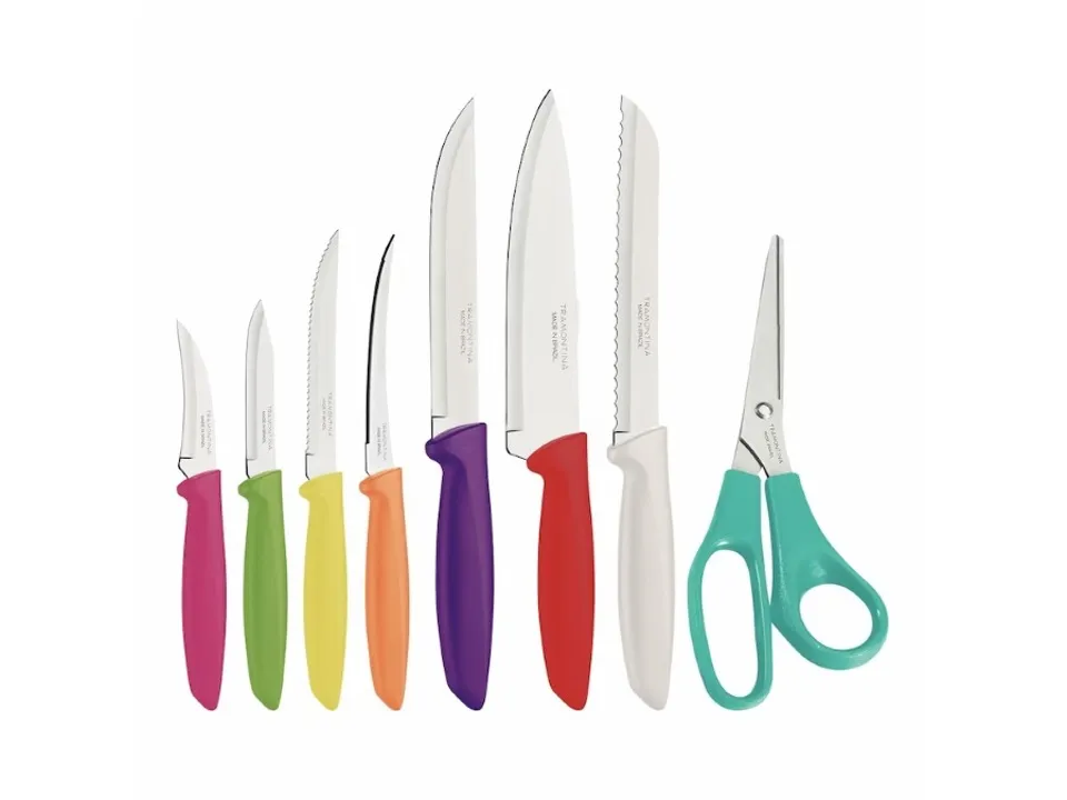 Plenus, set 8 coltelli con lame in acciaio inox e manici colorati in polipropilene Offerta