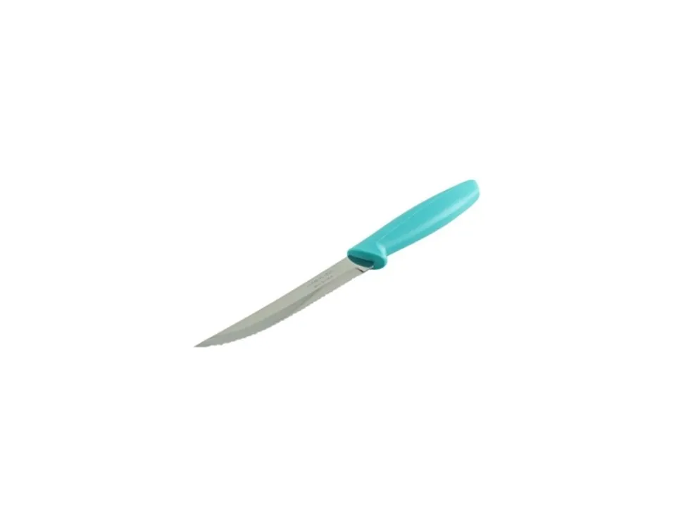 Plenus, coltello da bistecca con lama in acciaio inox e manico in polipropilene azzurro Super Prezzo