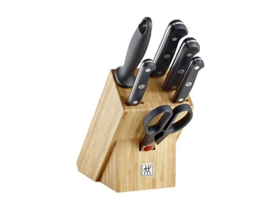 Gourmet ceppo bambù con 6 coltelli Saldi