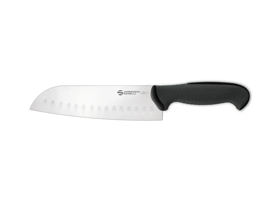 Tecna, coltello santoku, lama alveolata, nero, 18 cm Di Tendenza