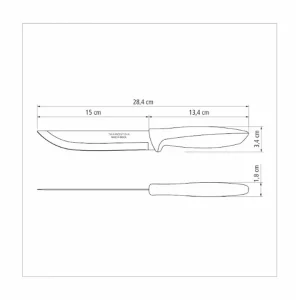 Di Tendenza Plenus, coltello da cucina con lama in acciaio inox e manico in polipropilene nero