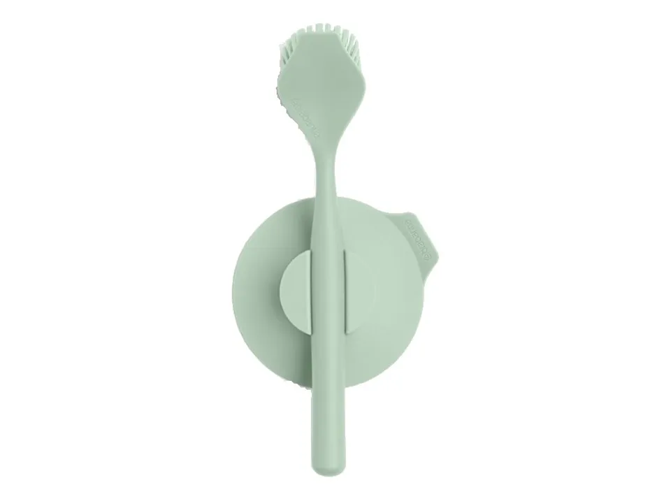 Spazzola lavapiatti con supporto a ventosa - jade green Economico
