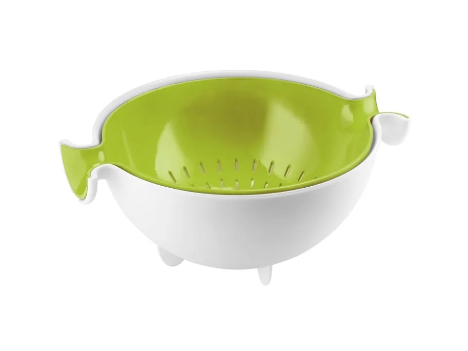 Set kitchen scolatutto con contenitore spin&drain, verde Prezzo Scontato
