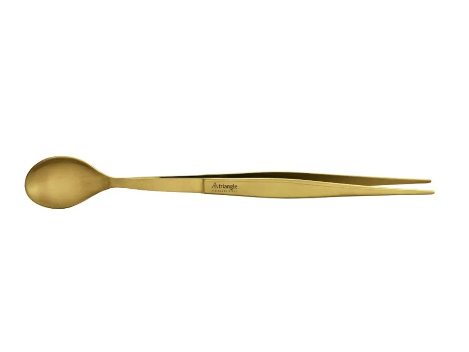Bestseller Pinza + cucchiaio da assaggio dorata, acciaio inox cm 17