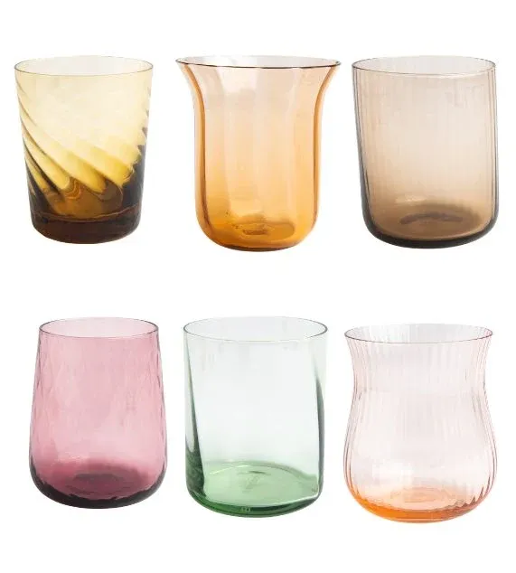Vendita Finale Bitossi Home Calici Tumbler set 6 Calici Texture Ambra/Rosa
