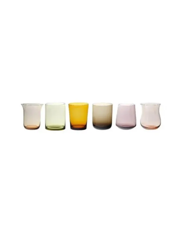 Offerta Lampo Bitossi Home Diseguale set 6 tumbler Nuances Ambra/Rosa Forme Assortite